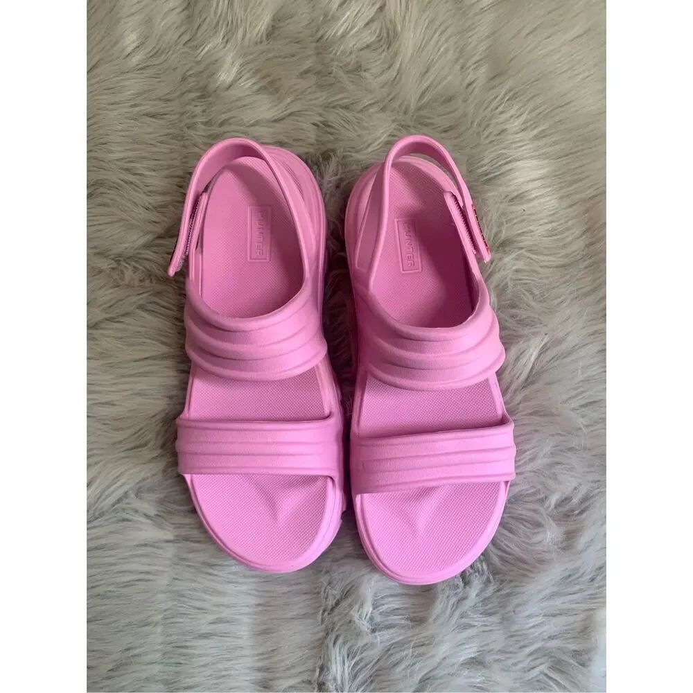 Womens Hunter Boots BLOOM ALGAE FOAM SANDAL Pink Fizz Size 9 - Picture 4 of 9